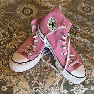 Converse Women's Pink Canvas High-Tops
